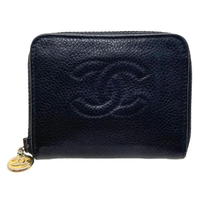 Pre - Owned CHANEL CC Vintage Caviar Timeless Coin Purse Pouch Key Chain Charm Bag - The Reluxe