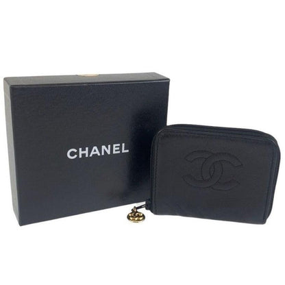 Pre - Owned CHANEL CC Vintage Caviar Timeless Coin Purse Pouch Key Chain Charm Bag - The Reluxe