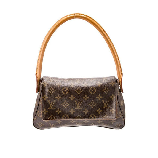 Pre - Owned Louis Vuitton Mini Looping Monogram Tote Shoulder Hand Bag Y2K Brown - The Reluxe