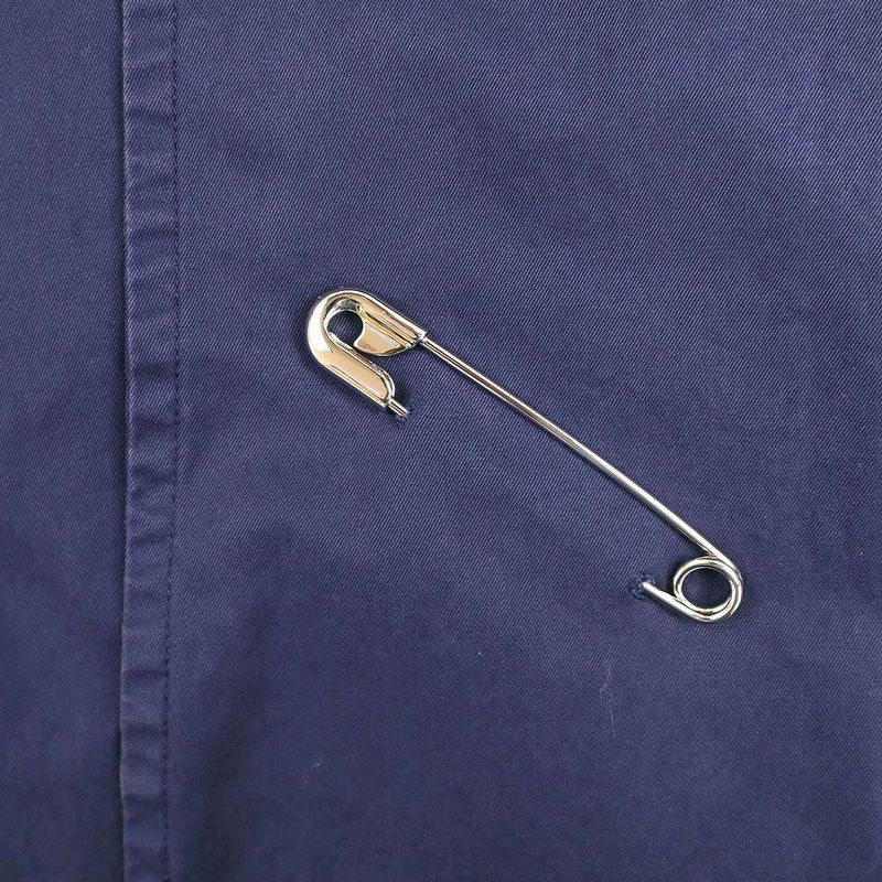 Balenciaga 22ss Safety Pin Cotton Long Coat 681165 Tkp06 Blue 2