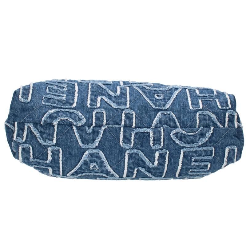 Chanel 22 As3261 Chain Denim Shoulder Bag With Medal Charm Men's