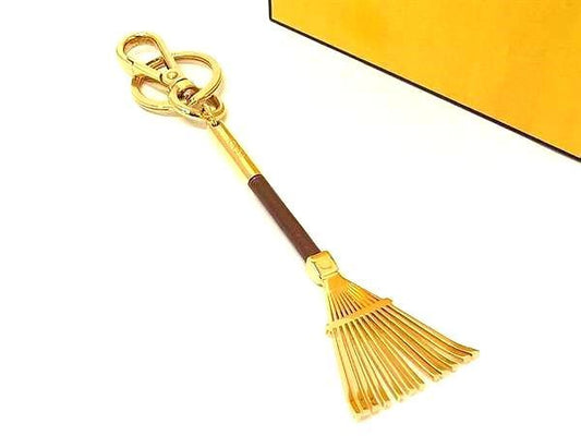 Fendi Key Holder Key Ring Bag Charm Bag Accessories Men Women Gold