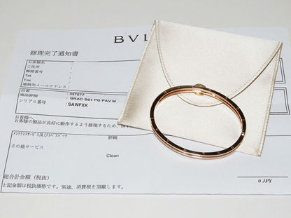 Bulgari Bracelet Bangle 18K Pink Gold Diamond 101ct Bzero1 Bracelet M Spiral