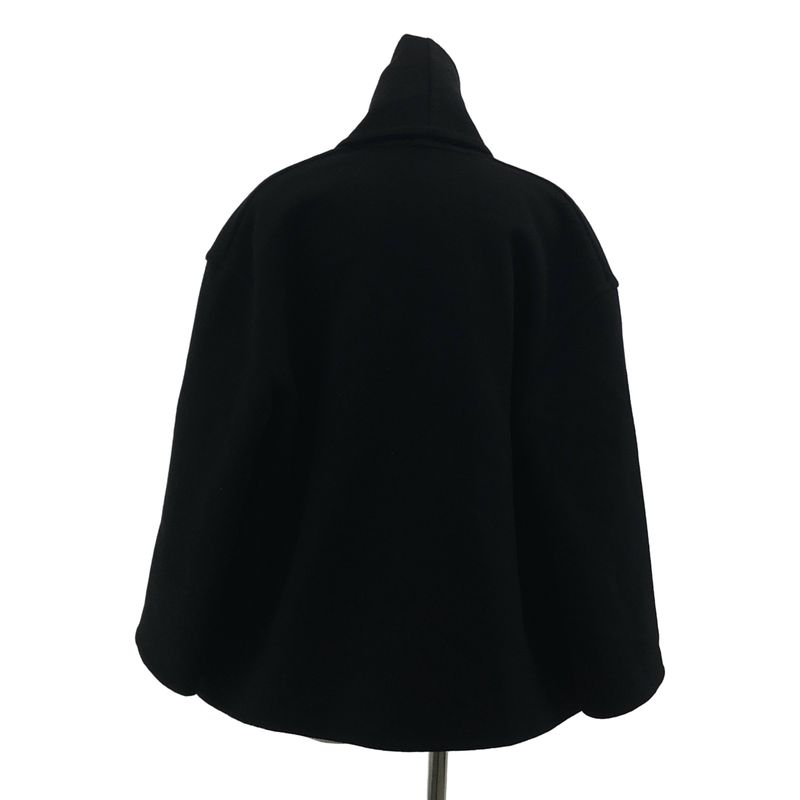 Hermes Leather Belt Cashmere Draped Coat - 34 - Black - Women