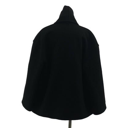 Hermes Leather Belt Cashmere Draped Coat - 34 - Black - Women