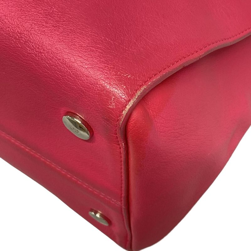 Dior/christian Dior Addict Tote Bag Pink And Orange Leather