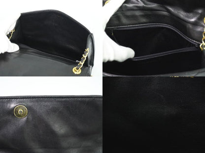 Authentic Chanel Coco Mark Matelasse Tassel Chain Shoulder Bag Lambskin Leather