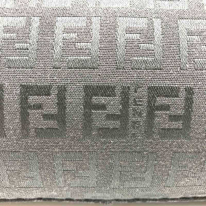 Fendi 8br249 Zucchino Accessory Pouch Mini Bag Canvas Leather Black Women