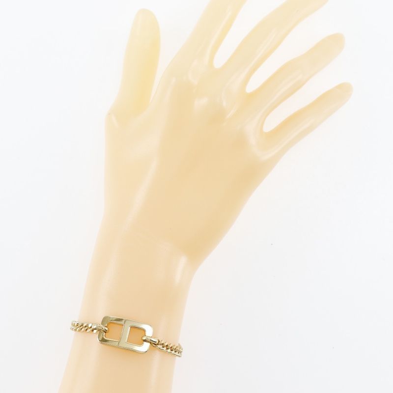[dior] Christian Dior Bracelet Set CD Logo Gold Plated Ladies 21.1g Necklace