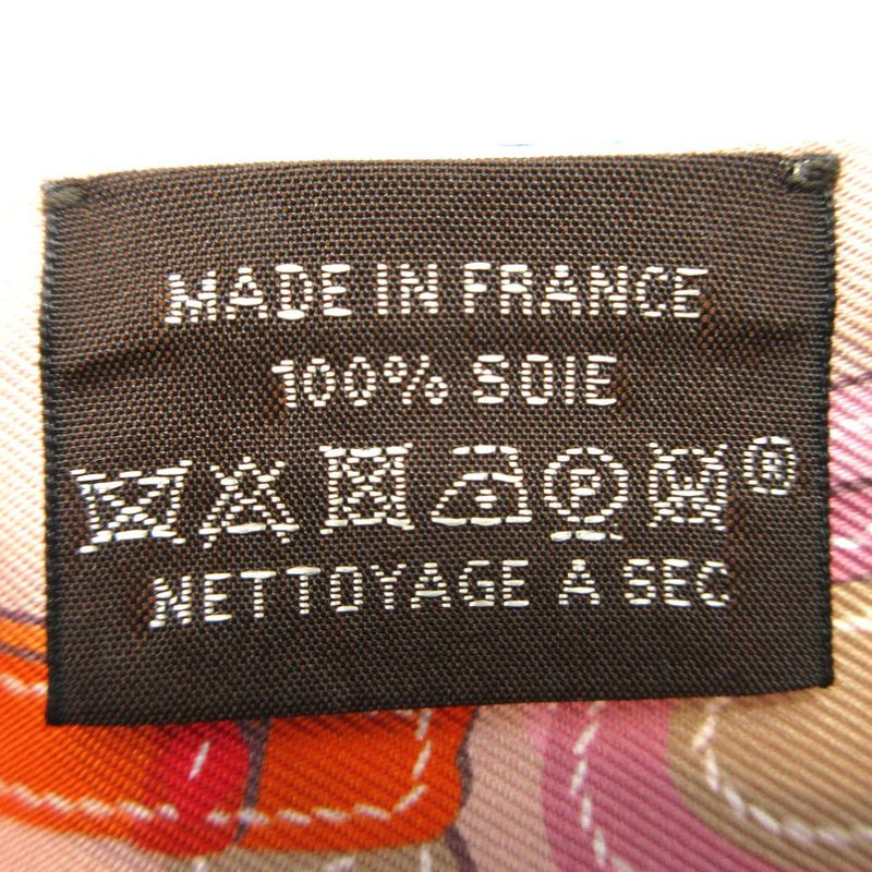 Hermes Twilly Brides De Gala Applique Piqué Scarf Silk Rose Poodle/blue