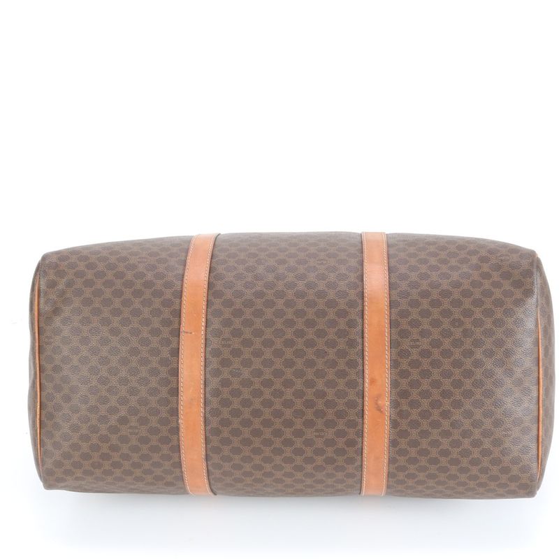 Vintage Celine Macadam Triomphe Leather Boston Bag Business Travel Tote Travel