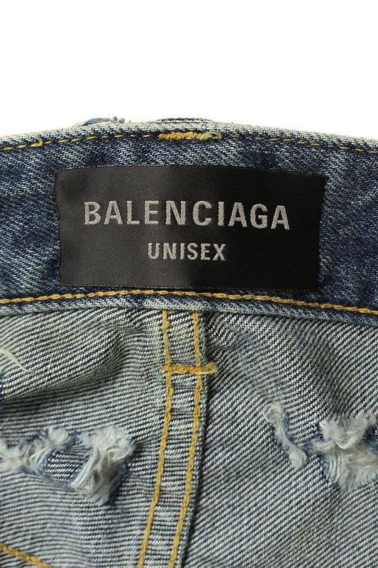 Balenciaga 23SS 745248 Tnw01 Superdestroyed Large Fit Baggy Denim Pants Men's S