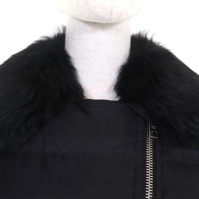 Prada 2020 29y510 With Triangle Logo Plate And Collar Lamb Fur Short Length