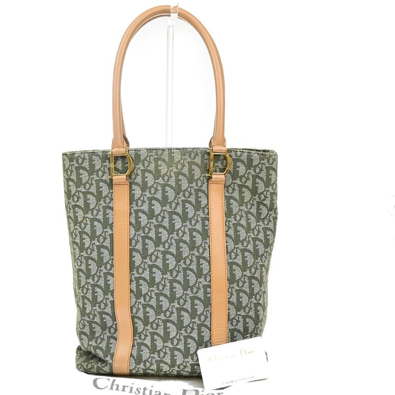 Christian DIOR Shoulder Tote Leather Canvas Leather 85kb001