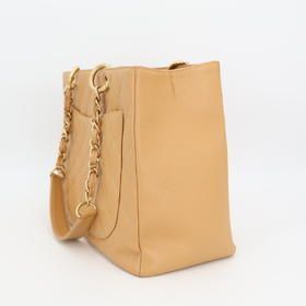 Chanel Chain Tote Bag Coco Mark Caviar Skin Reprint Tote GST