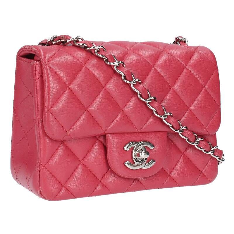 Chanel Mini Matelasse Chain Strap Lamb Skin Shoulder Bag Women 17