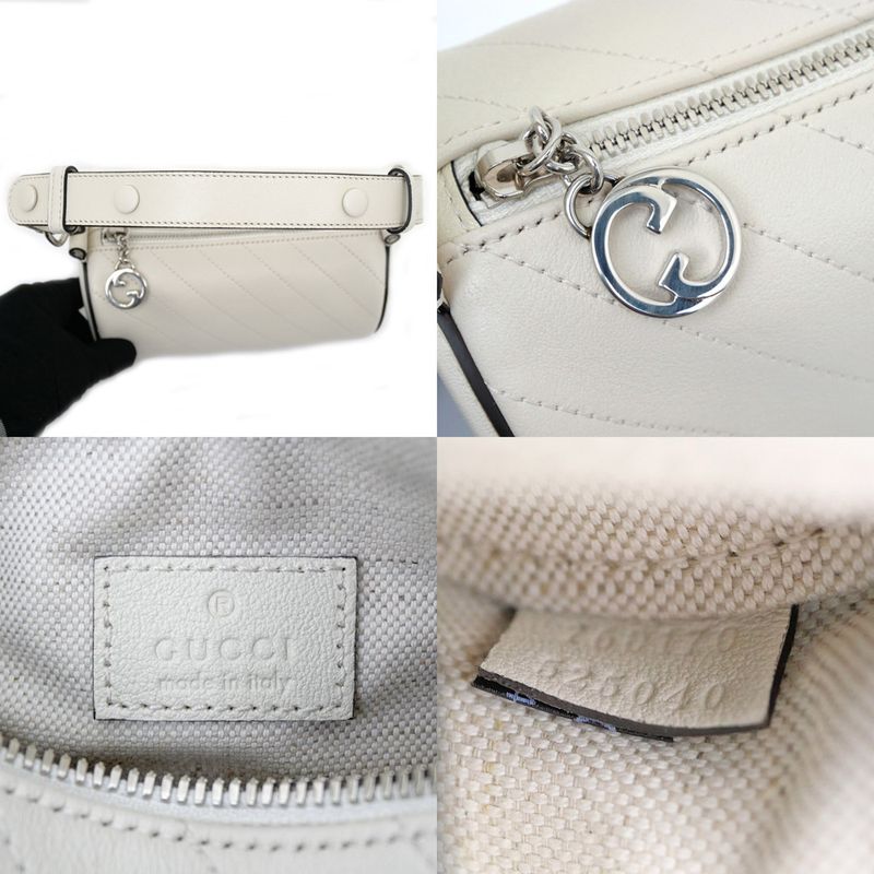 Gucci Blondie Mini Shoulder Bag 760170 One Shoulder - White Leather