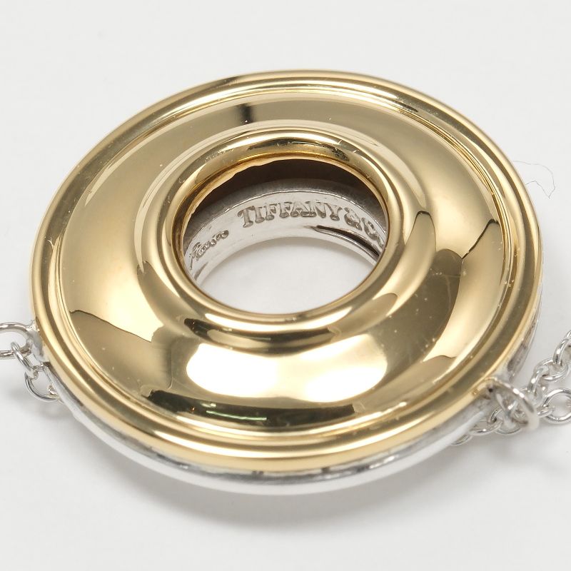 Tiffany & Co Magic Circle Silver 925 X 18K Yellow Gold Ladies 3.5g Necklace