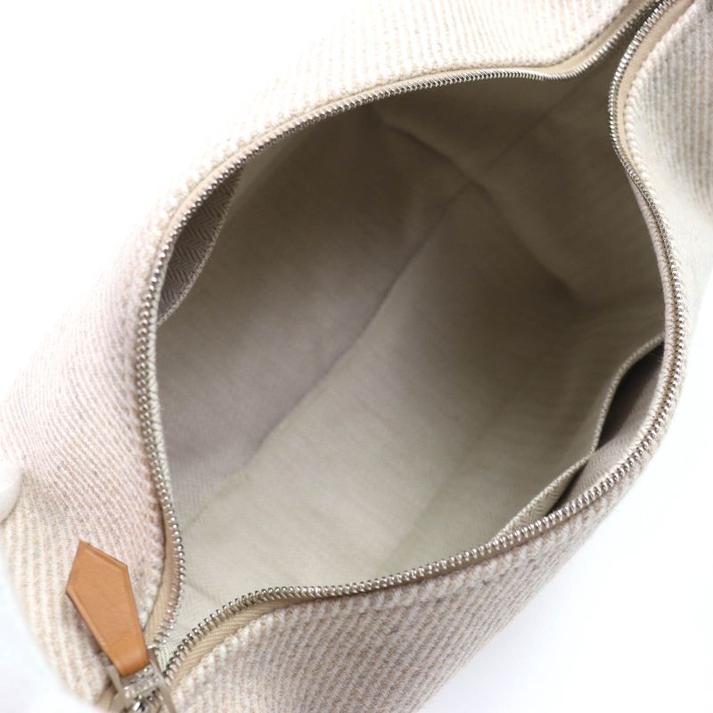 Hermes Brid A Black PM Au Carre Segur Silver Hardware Serie Button Wool Handbag