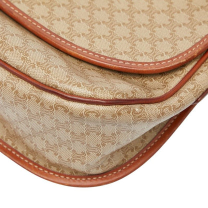 Celine Macadam Star Ball Beige Brown PVC Leather Women's Celine