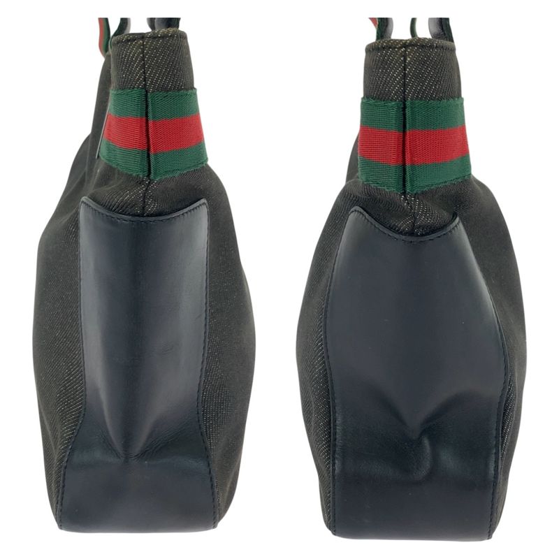 Gucci Sherry Line Black Silver Hardware Canvas 73983 Tote Bag Shoulder Bag Men