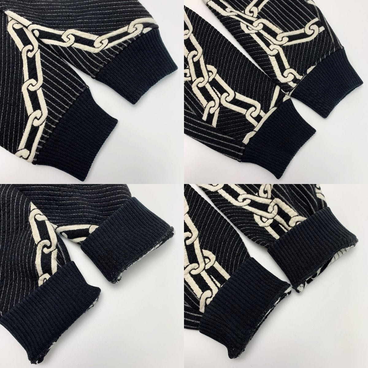 Louis Vuitton Chain Pattern Sweatshirt Vccm09 Black Winter Size XS
