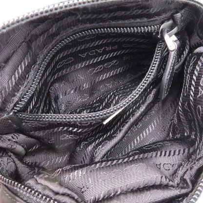 Prada 1ne175 Nylon With Strap Silver Hardware Black Pouch 0351 Prada