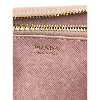 Prada Saffiano Ribbon Round Zipper Long Wallet 1ml506ztm Pink