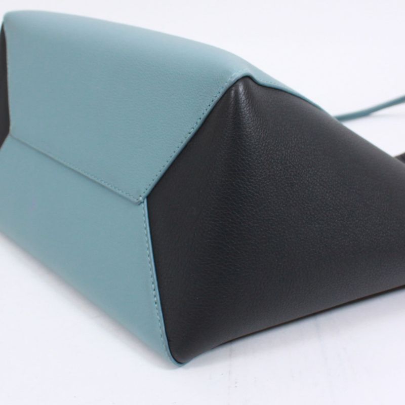 Louis Vuitton Lock Me Cabas Leather Black And Blue Tote Bag Silver M41447