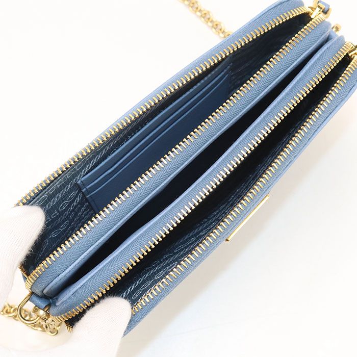 Prada Chain Saffiano Leather 1dh010 QHH F0637 Crossbody Shoulder Bag Leather