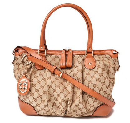 Gucci Tote Shoulder Bag Gucci 2-way Bag GG Brown Beige Light Brown 285730