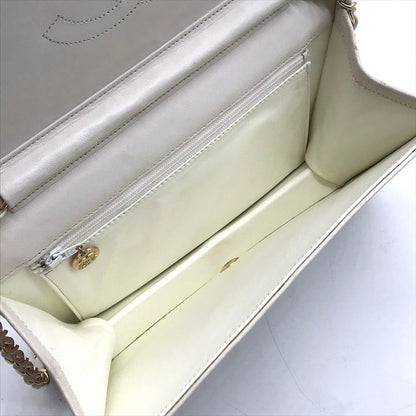 Chanel Quilted Lambskin CC Logo Push Lock Chain Shoulder Bag White