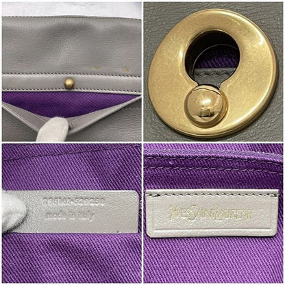 Saint Laurent 2way Bag Ec22853 Gray Purple Muse
