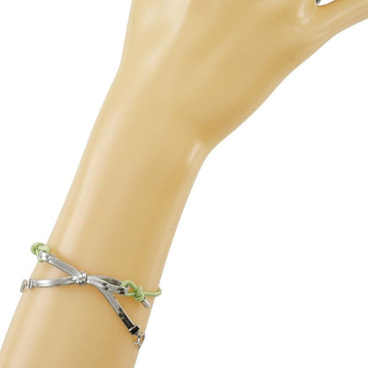 Dior CD Ribbon Metal And Rubber Silver/yellow Green Ladies 4.6g Bracelet