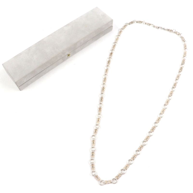 Hermes Vintage Audienne Long Chain Necklace Silver 82cm (32.28in)