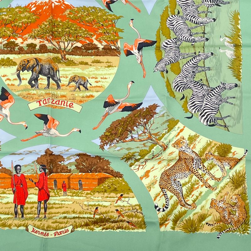 Hermes Carre 90 Scarf Silk Tanzania Green