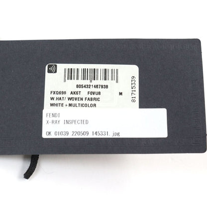 Fendace Fxq698 Silk Fendi Versace Reversible FF Logo Allover Hat With Logo