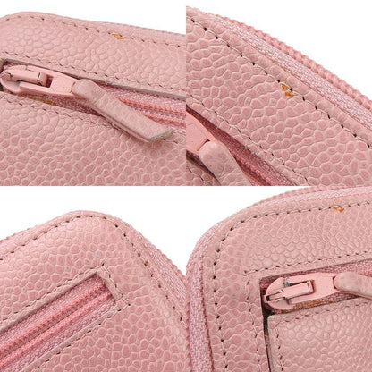 Chanel Round Zipper Long Wallet Caviar Skin 9th Coco Mark Long Wallet Leather