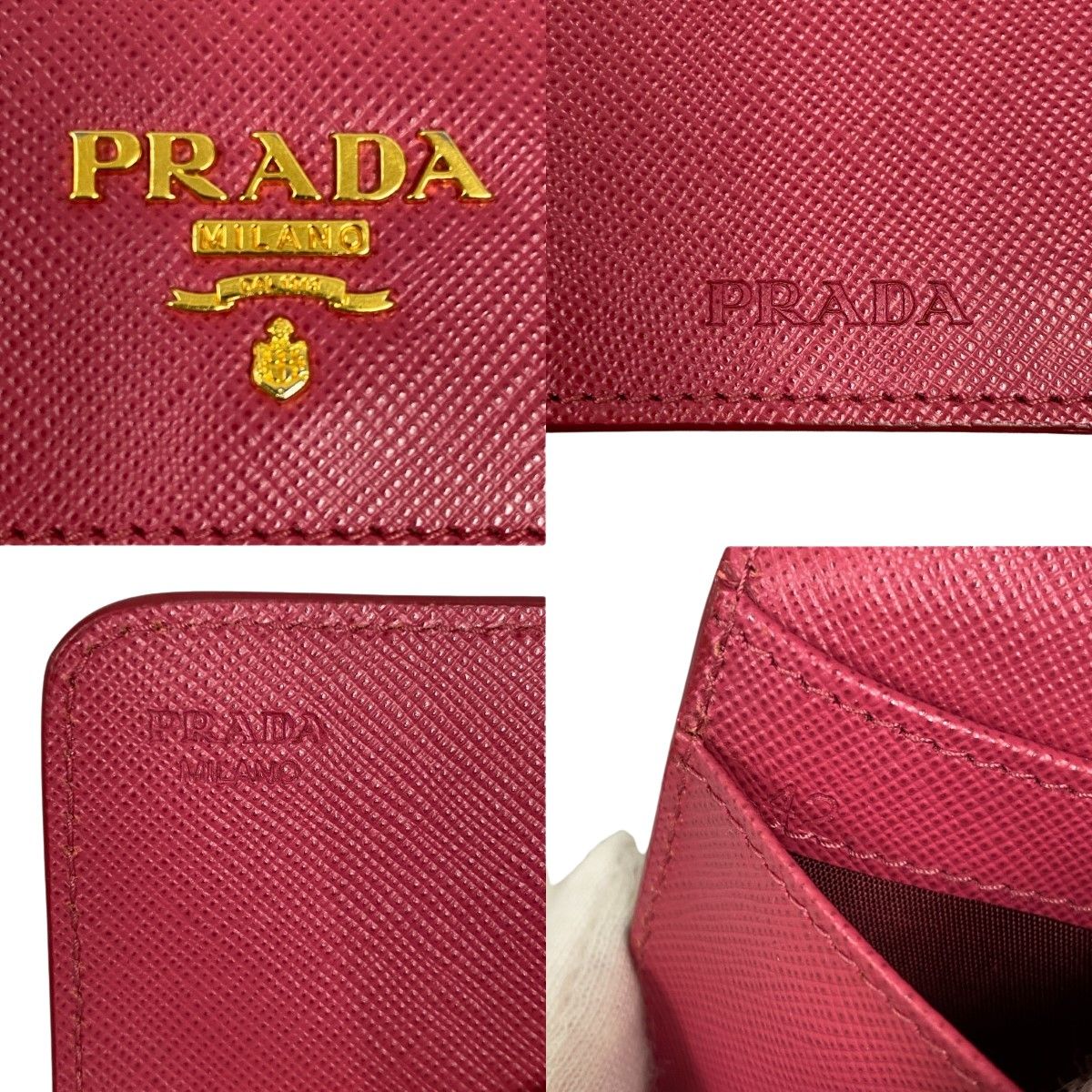 Prada Saffiano Card Case/business Card Case 1mc362 Pink