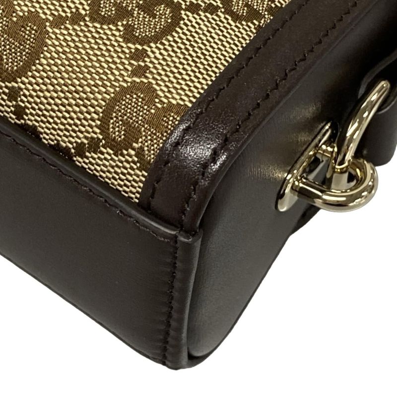 Gucci Shoulder Bag GG Pattern Sherry (web) 786027 Dark Brown Beige And Multi