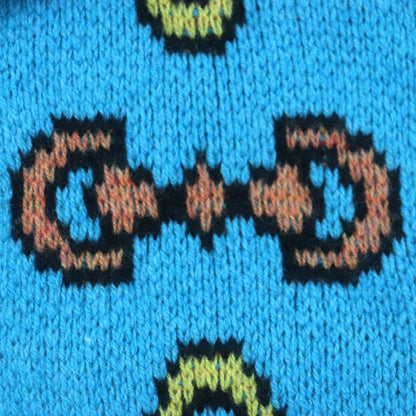  Gucci 23SS 716370 100% Wool Horsebit Zip-up Jacquard Knit Jacket Blue XS Made