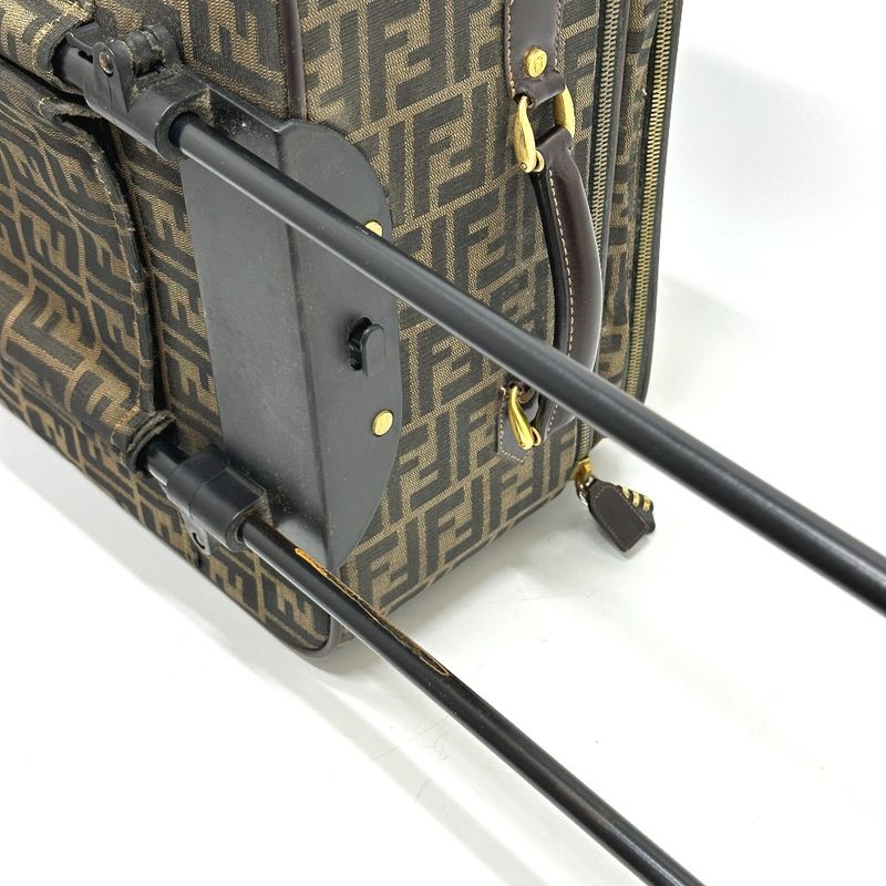 Fendi Carry-on Luggage Bag Zucca Pattern Canvas Brown Travel Bag Suitcase