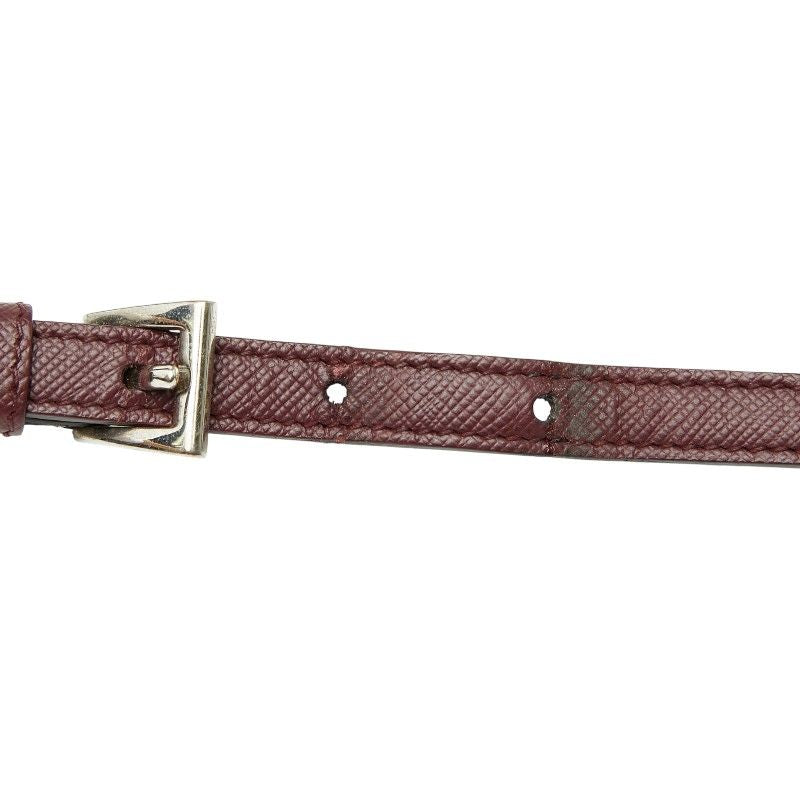 Prada Handbag Shoulder Bag 2WAY Bordeaux Wine Red Saffiano Leather Women Prada