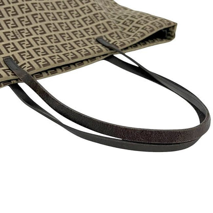 Fendi Tote Bag Beige Brown Zucchino 8bh025 Excellent Condition