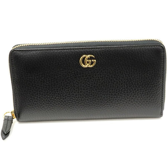 Gucci Round Zipper Long Wallet With Coin Purse GG Marmont Petit Marmont Zip