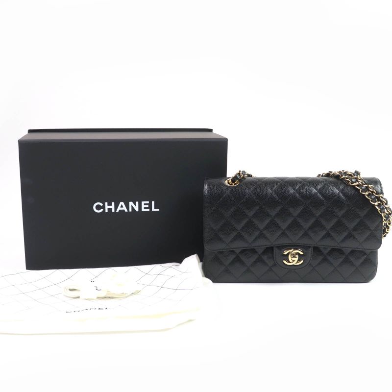 CHANEL A01112 Matelasse 25 Caviar Skin Coco Mark Random Serial Chain Shoulder