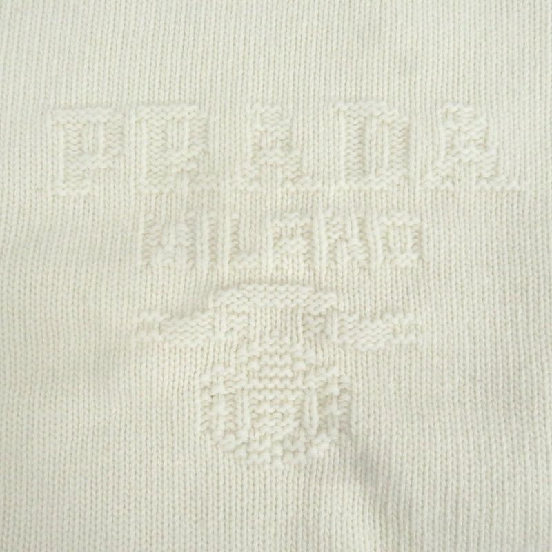 Prada 24AW Umb645 Virgin Wool Cashmere Logo Embossed Long Sleeve Knit Sweater