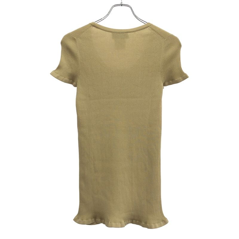 Chanel Ribbed Knit T-Shirt P40396k02922 Beige 42