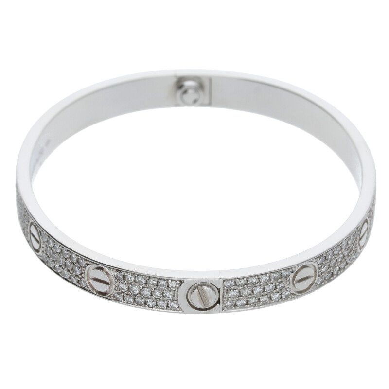 Cartier New Shape LOVE Bracelet Love Bracelet 18K White Gold After Diamond