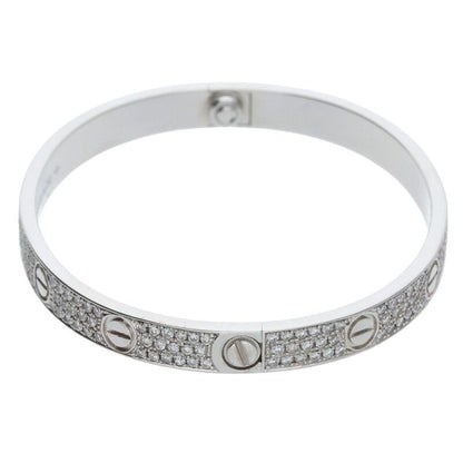 Cartier New Shape LOVE Bracelet Love Bracelet 18K White Gold After Diamond